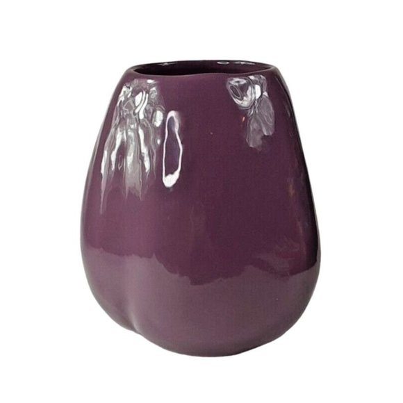 Vietri Italian Eggplant Vase VGA 2642 Ceramic Purple Decorative Pottery 7.75" - Picture 4 of 7